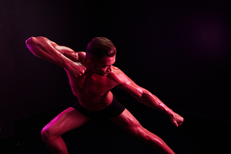 Man Professional Athletes With Naked Torso In